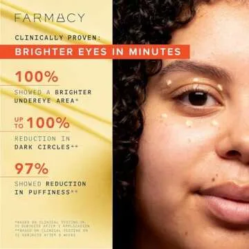 Farmacy Brightening Eye Cream - Wake Up Honey Under Eye Cream for Dark Circles + Puffiness - Caffeine Eye Cream Enriched with Vitamin C + Cranberry Peptide to Smooth Wrinkles Over Time (6ml)