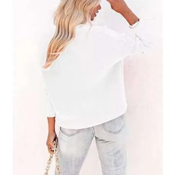 Lacozy Women Open Front Lightweight Cardigan Oversized Knit Sweaters Dressy Long Sleeve Cardigans White S