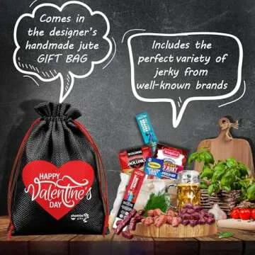 Beef Jerky Valentines Gift Basket - Valentines Gifts for Him Basket with Beef Jerky Gifts for Men, Valentines for Him Gifts - Valentines Gifts for Dad & Valentine Basket by Cheshire Gifts