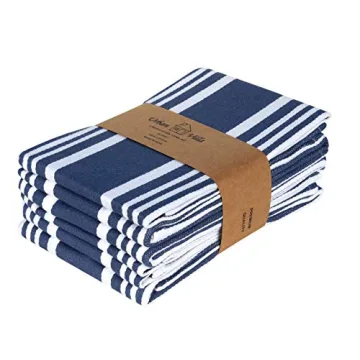 Urban Villa Kitchen Towels (20x30 Inches 6 Pack) Extra Large Premium Dish Towels for Kitchen Blue & ...