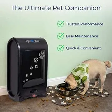 EyeVac Pet Touchless Vacuum Automatic Dustpan - Ultra Fast & Powerful - Great for Sweeping Cat Dog Pet Hair Food Dirt Kitchen, Corded Canister Vacuum, Bagless, Automatic Sensors, 1400 Watt (Black)