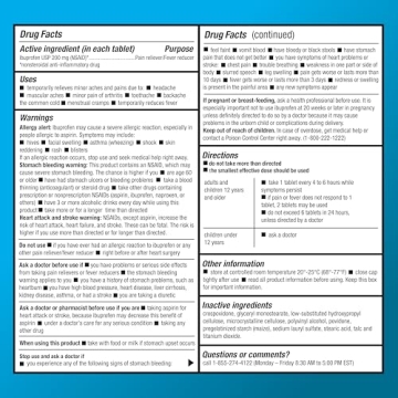 Amazon Basic Care Ibuprofen Tablets for Pain Relief 200 mg