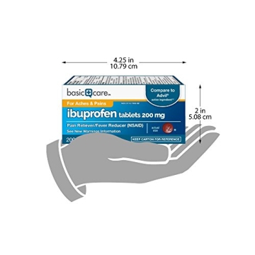 Amazon Basic Care Ibuprofen Tablets for Pain Relief 200 mg
