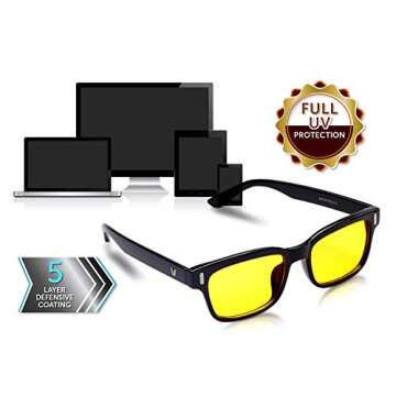SafetyBlue ™ Screen Savior Blue Light Blocking Glasses - Computer & Gaming Eyewear to Reduce Eye S...