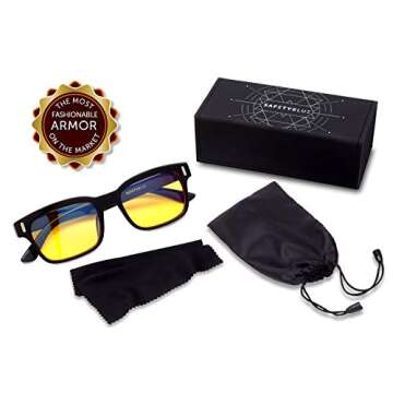 SafetyBlue ™ Screen Savior Blue Light Blocking Glasses - Computer & Gaming Eyewear to Reduce Eye Strain/Yellow Lenses Block Light/Eliminate Eye Strain