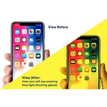 SafetyBlue ™ Screen Savior Blue Light Blocking Glasses - Computer & Gaming Eyewear to Reduce Eye Strain/Yellow Lenses Block Light/Eliminate Eye Strain