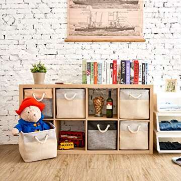 Durable Canvas Storage Bins Set of 3 for Home Kids