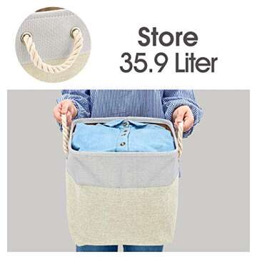 Durable Canvas Storage Bins Set of 3 for Home Kids