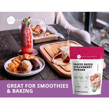 Organic Strawberry Powder for Baking & Smoothies