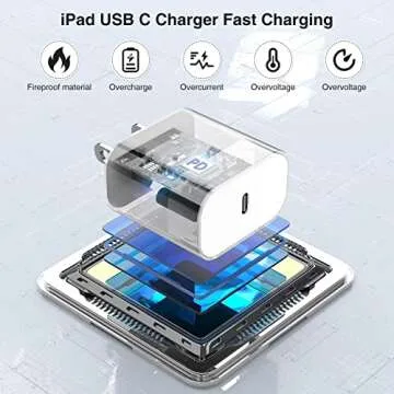 iPhone 16 15 Fast Charger, 20W USB C Charging Block/6ft Type C to C Cable Cord Long,iPad Wall Plug Power Adapter Cube Brick for Apple iPhone 16 Pro/16/15 Plus/15 Pro Max/12.9/11 inch/Air/Mini/4th/6Gen