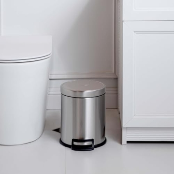 Amazon Basics Soft-Close Trash Can for Small Spaces 5L