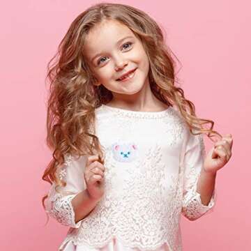 PAGOW 16 PCS Bear Embroidery Patch, Cute Cartoon Bear Patches,Iron On Embroidered Applique Sewing Patches for Bags, Jackets, Jeans, Clothes DIY Accessory (4 Colors: White, Pink Yellow, Khaki, Apricot)