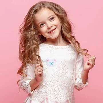 PAGOW 16 PCS Bear Embroidery Patch, Cute Cartoon Bear Patches,Iron On Embroidered Applique Sewing Patches for Bags, Jackets, Jeans, Clothes DIY Accessory (4 Colors: White, Pink Yellow, Khaki, Apricot)