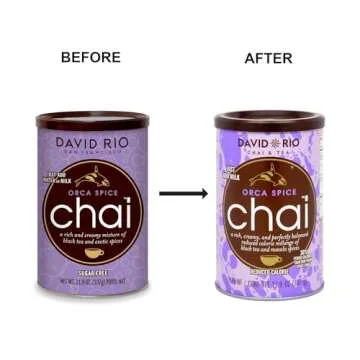 David Rio Orca Spice Reduced Calorie Chai Mix, Sugar-Free, Just Add Milk or Water, 11.9 oz Canister (Pack of 1)