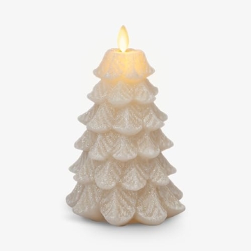 Luminara Christmas Tree Flameless Candle - Elegant Holiday Decor with Moving Flame Effect and Timer