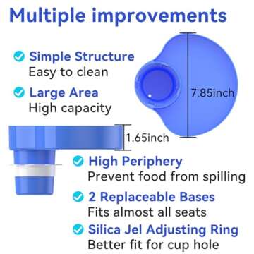 SSPONT Kids Car Seat Tray, Travel Tray with Cup Holder for Toddler, Kids Car Seat Food Snack Tray for Road Trip, Stroller snack tray travel must haves - Blue