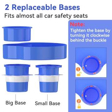 SSPONT Kids Car Seat Tray, Travel Tray with Cup Holder for Toddler, Kids Car Seat Food Snack Tray for Road Trip, Stroller snack tray travel must haves - Blue