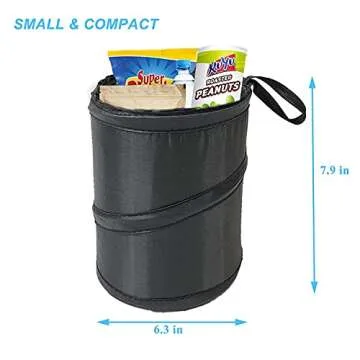 Kitbest Car Trash Can, Leak Proof Garbage Bin, Collapsible Pop-up Water Proof Bag, Portable Waste Basket Bin, Rubbish Bin (Black)