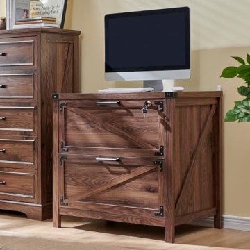 Farmhouse File Cabinet with Lock and Versatile Storage Solutions