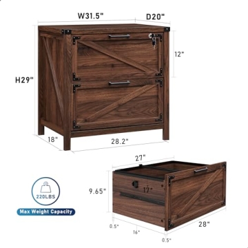 Farmhouse File Cabinet with Lock and Versatile Storage Solutions