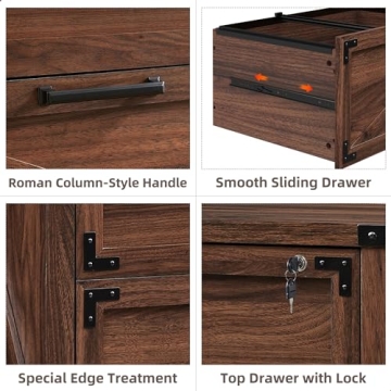 Farmhouse File Cabinet with Lock and Versatile Storage Solutions