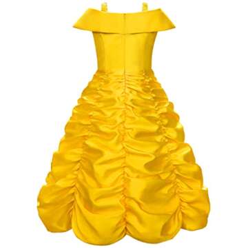 knemmy Princess Costume Dresses for Girls Costumes Halloween Cosplay Birthday Outfit Yellow