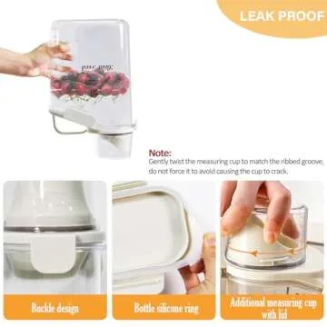 Brabtod Bird Seed Storage Container Portable-3 Qt/2.8 L Clear Plastic Pet Food Container-with Measur...