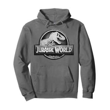 Official Jurassic World Movie Logo Pullover Hoodie - Ultra Comfortable & Stylish