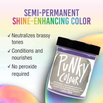 Punky Platinum Blonde Toner Semi Permanent Conditioning Hair Color, Non-Damaging Hair Dye, Vegan, PP...