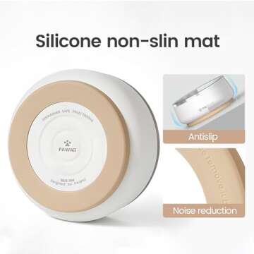 Pawaii Dog Bowl, Dog Food Water Bowl with Non-Slip Rubber Base, Metal Insulated Stainless Steel Dog Bowls with ID Tag, Double Wall Dog Bowl for Small Medium Large Dogs, Durable, Dishwasher Safe, 34oz