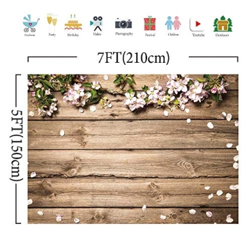 Rustic Wood Wedding Flowers Backdrop 7x5ft Allenjoy