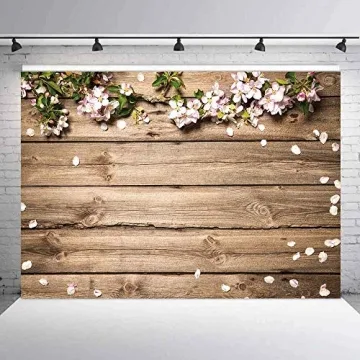 Rustic Wood Wedding Flowers Backdrop 7x5ft Allenjoy