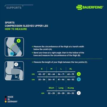 Bauerfeind Sports Compression Upper Leg Sleeves (1 Pair) - Thigh & HamstringCompression for Improved Blood Circulation & Recovery - Thigh Wrap for Quad Support (White, Medium/X-Long)