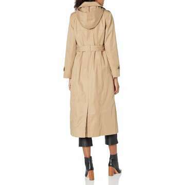 LONDON FOG Women's Long Trench Coat with Epaulettes