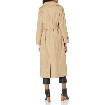 LONDON FOG Women's Long Trench Coat with Epaulettes