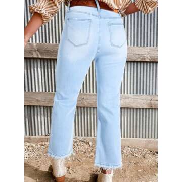Stylish Astylish High Waisted Flared Jeans for Women