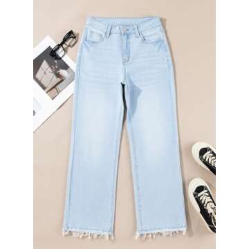 Astylish Women's Flared High Waisted Jeans - Trendy Denim