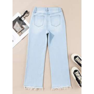 Astylish Women's Flared High Waisted Jeans - Trendy Denim