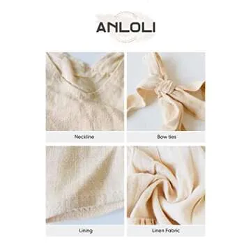 Anloli Summer Dress for Women Tie Strap Ruffle Mini Dress