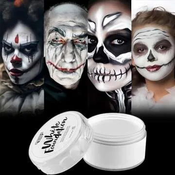 Spooktacular Creations Halloween 2 Oz White Face Body Paint Makeup Foundation Cream for Adult and Ki...