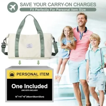 Travel Bag, Waterproof Duffel Tote with Trolley Sleeve