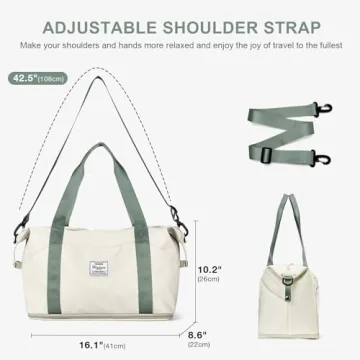 Travel Bag, Waterproof Duffel Tote with Trolley Sleeve