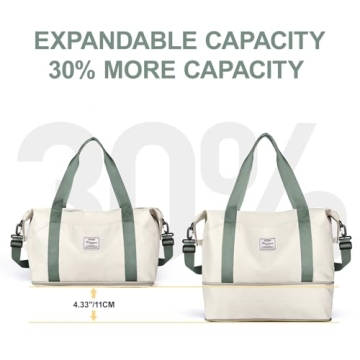 Travel Bag, Waterproof Duffel Tote with Trolley Sleeve