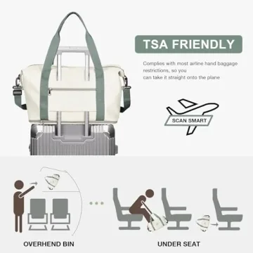 Travel Bag, Waterproof Duffel Tote with Trolley Sleeve