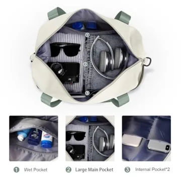 Travel Bag, Waterproof Duffel Tote with Trolley Sleeve