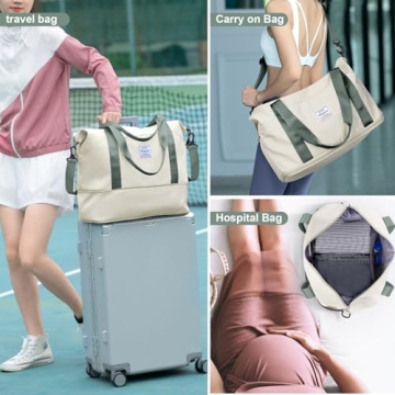 Travel Bag, Waterproof Duffel Tote with Trolley Sleeve