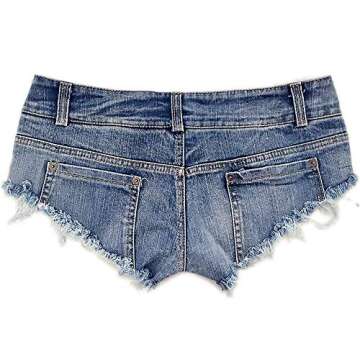 MUYDZ Women's Fashion Sexy Low Waist Denim Shorts Hot Pants Jeans(XL)