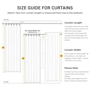 INOVADAY Blackout Curtains Thermally Insulated for Bedrooms