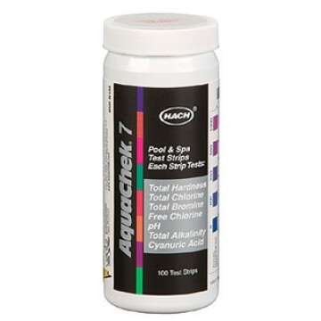 Hach Aquachek Silver 7-Way Test Strips - 100 Count for Accurate Water Testing