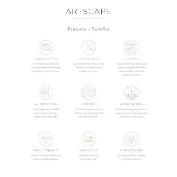 Artscape Etched Glass Large | Window Privacy Film Textured Glass Pattern | Non-Adhesive & UV Protection | Easy to Apply & Removable | 36 x 72 Inches